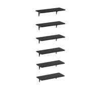 Furinno Rossi Estantes flotantes para Pared, Set de 6, Estante de Pared de 45.7 cm, Estante Flotante, montado en Pared, para baño, Dormitorio, Sala, Espresso