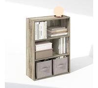 Furinno Simple Estantería 3 Niveles 9,7x23,7x31,5 para Sala Dormitorio Oficina Roble Sonoma