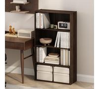 Furinno Simple Estantería De 4 Niveles 24x60x105 para Salón Dormitorio Oficina Nogal Columbia