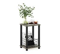 Furinno Simplista Mesa Auxiliar, Engineered Wood, Roble Francés/Negro, 29.2 (D) x 34 (W) x 49.8 (H) cm