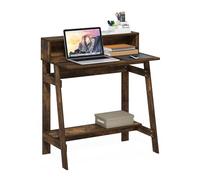 Furinno Simplistic Escritorio para Juegos con Soporte para Monitor Y Estructura En A para Oficina O Estudio, Pino Ámbar