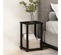 Furinno Simplistic Mesita de Noche pequeña de 2 Niveles con Estante Abierto, sin Herramientas, Mesa Auxiliar para Dormitorio o Sala de Estar, Espresso