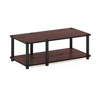 Furinno Soporte De Medio Televisor, Madera, Dark Cherry/Black, Mid 31.5"(W) x10.9(H) x15.6(D)