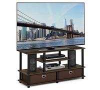 Furinno Soporte De Tv Columbia nogal / negro / marrón oscuro.