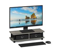 FURINNO Soporte para monitor Turn-N-Tube Roble francs Gris/Negro