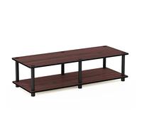 Furinno Soporte para TV, Madera, Dark Cherry/Black, Wide 41.3"(W) x10.9(H) x15.6(D)