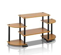 Furinno Soportes de TV sin Herramientas, Light Cherry and Black, Round Corner