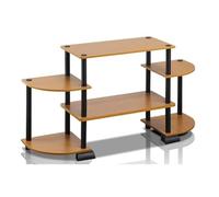 Furinno Soportes de TV sin Herramientas, Light Cherry and Black, Round Corner