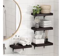 Furinno Tanna Estantes Flotantes de Pared, Juego de 4, Estante de Pared para Baño de 38,1 cm, Estante Montado en la Pared, para Organizadores y Almacenamiento de Baño, Sala de Estar, Roble Tabaco