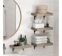 Furinno Tanna Estantes Flotantes de Pared, Juego de 4, Estante de Pared para Baño de 38,1 cm, Estante Montado en la Pared, para Organizadores y Almacenamiento de Baño, Sala de Estar, Natural