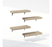 Furinno Tanna Estantes Flotantes de Pared, Juego de 4, Estante de Pared para Baño de 55,88 cm, Estante Montado en la Pared, para Organizadores y Almacenamiento de Baño, Sala de Estar, Natural