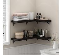 Furinno Tanna Estantes Flotantes de Pared, Juego de 4, Estante de Pared para Baño de 55,88 cm, Estante Montado en la Pared, para Organizadores y Almacenamiento de Baño, Sala de Estar, Roble Tabaco