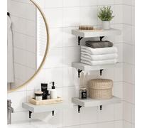 Furinno Tanna - Juego de 4 estantes flotantes para Pared, Estante de Pared de baño de 38,1 cm, Estante montado en la Pared, para organizadores de baño y Almacenamiento, Sala de Estar, Textura Blanca