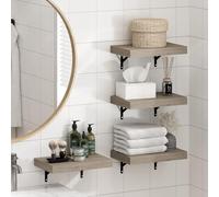 Furinno Tanna - Juego de 4 estantes flotantes para Pared, Estante de Pared de baño de 38,1 cm, Estante montado en la Pared, para organizadores de baño y Almacenamiento, Sala de Estar, Natural