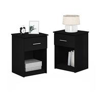 Furinno Tidur Mesilla de Noche con Tirador y 1 Cajón, Engineered Wood, Americano, 45 (W) x 61.3 (H) x 39.8 (D) cm, 2 Unidades