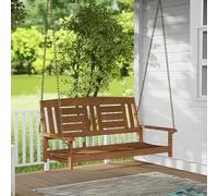 Furinno TIOMAN - Columpio de Madera para Colgar al Aire Libre con Cadena, para Patio, jardín, Porche, Madera Clara