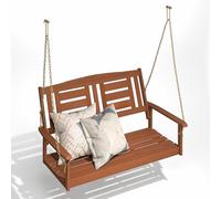 Furinno TIOMAN - Columpio para Porche, Columpio de Madera para Colgar al Aire Libre con Cadena, Madera Clara