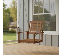 Furinno TIOMAN - Columpio para Porche, Columpio de Madera para Colgar al Aire Libre con Cadena, para Patio, jardín, Porche, Madera Clara