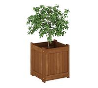 Furinno Tioman Jardinera de Madera Dura en Aceite de Teca, Natural