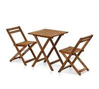 Furinno Tioman Juego De Bistro, Madera, Natural, Talla única