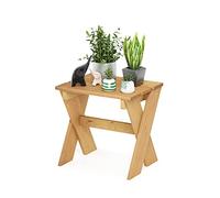 Furinno Tioman - Mesita auxiliar de exterior para plantas, madera de pino maciza