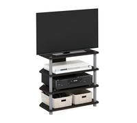 Furinno Turn-N-Tube Easy Assembly 4-Tier Petite Entertainment Center / TV Stand / TV Unit / TV Desk, Espresso/Grey