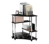 Furinno Turn-N-Tube Escritorio esquinero Que Ahorra Espacio con estantes, Engineered Wood, Americano/Acero Inoxidable, 79 (W) x 72.4 (H) x 57.2 (D) cm