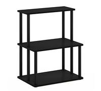 Furinno Turn-N-Tube Estante de Cocina 3 Niveles sin Herramientas, Americano/Negro