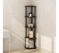 Furinno Turn-N-Tube - Estante esquinero de 5 Niveles, estantería para organización y Almacenamiento, Sala de Estar, Oficina en casa, Garaje, Dormitorio, Nogal Columbia