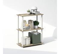 Furinno Turn-N-Tube Estantería 3 Niveles 11,6x23,6x29,6 para Salón Dormitorio Oficina Roble Sonoma/Blanco