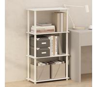 Furinno Turn-N-Tube Estantería De 4 Niveles con Expositor Compacto Multiusos, 11,6 X 23,6 X 43,2 Pulgadas, para Salón, Dormitorio Y Oficina En Casa, Color Blanco.