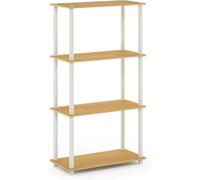 Furinno Turn-N-Tube Estantería De 4 Niveles De Esquina con Estantes Abiertos Sin Herramientas, Sala De Estar, Garaje Y Oficina En Casa, Arce Rubio