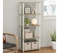Furinno Turn-N-Tube - Estantería de Almacenamiento de 5 Niveles sin Herramientas, Estante de Roble para Libros, estantería de Almacenamiento Abierta, para organización y Almacenamiento, Sala de Estar
