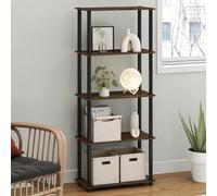 Furinno Turn-N-Tube - Estantería de Almacenamiento de 5 Niveles sin Herramientas, Estante Negro para Libros, estantería de Almacenamiento Abierta, para organización y Almacenamiento, Sala de Estar