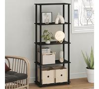 Furinno Turn-N-Tube - Estantería de Almacenamiento de 5 Niveles sin Herramientas, Estante Negro para Libros, estantería de Almacenamiento Abierta, para organización y Almacenamiento, Sala de Estar
