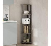 Furinno Turn-N-Tube Estantería de Esquina, 5 Niveles, Estante de Esquina, Unidad de estantes, para organización y Almacenamiento, Sala, Oficina en casa, Garaje, Dormitorio, Roble Francés