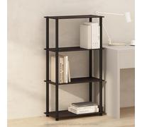 Furinno Turn-N-Tube Estantería, estantería de 4 Niveles, librero con Estante Compacto multipropósito, 29.5 x 60 x 109.7 cm, para Sala, Dormitorio, Oficina en casa, Nogal Oscuro