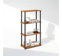 Furinno Turn-N-Tube Estantería, estantería de 4 Niveles, librero con Estante Compacto multipropósito, 29.5 x 60 x 109.7 cm, para Sala, Dormitorio, Oficina en casa, Cerezo Claro/Negro