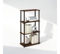 Furinno Turn-N-Tube Estantería, estantería de 4 Niveles, librero con Estante Compacto multipropósito, 29.5 x 60 x 109.7 cm, para Sala, Dormitorio, Oficina en casa, Nogal/Marrón