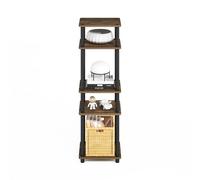 Furinno Turn-N-Tube Estanterías de Almacenamiento, Estante apilable, Estante Abierto de Esquina, para organización y Almacenamiento, Sala, Garaje, Oficina en casa, Nogal Columbia