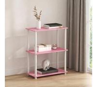 Furinno Turn-N-Tube - Estantes de Almacenamiento de Montaje sin Herramientas, Estante de Libros Rosa Suave de 3 Niveles, estantería de Almacenamiento Abierta, para organización y Almacenamiento, Sala