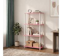 Furinno Turn-N-Tube - Estantes de Almacenamiento de Montaje sin Herramientas, Estante de Libros Rosa Suave de 4 Niveles, estantería de Almacenamiento Abierta, para organización y Almacenamiento, Sala