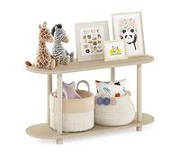 Furinno Turn-N-Tube Exposición Moderna sin Herramientas Óvalo de 2 Niveles, Roble Bauhaus/Beige