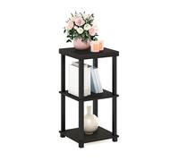 Furinno Turn-N-Tube Mesa Auxiliar clásica de 3 Niveles, Espresso/Negro