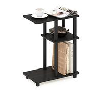 Furinno Turn-N-Tube Mesa Auxiliar para Sofá en Forma de C, Madera de ingeniería, Espresso/Negro, C-Shape
