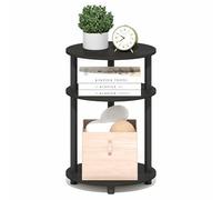 Furinno Turn-N-Tube mesita de Noche, Ovalada de 3 Niveles y 23", Mesa Junto a la Cama con estantería Abierta para Dormitorio, Sala de Estar, Espresso