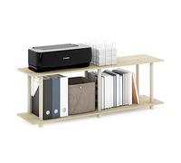 Furinno Turn-N-Tube Muebles TV sin Herramientas, Madera de ingeniería, Roble Bauhaus/Beige, 29.46 (D) x 119.89 (W) x 40.39 (H) cm
