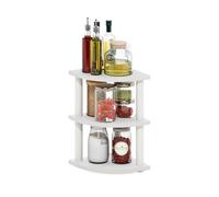 Furinno Turn-N-Tube - Organizador De Encimera De Cocina, Estante Organizador De Esquina De 3 Niveles, para Cocina, Despensa, Organizadores Y Almacenamiento, Blanco
