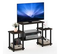 Furinno Turn-N-Tube Soporte De TV, Madera, Marrón Oscuro/Negro, Talla única