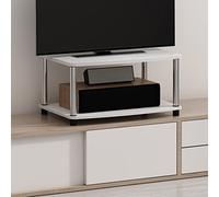Furinno Turn-N-Tube Soporte para Impresora con Almacenamiento Mesa De 2 Niveles Bajo Escritorio para CPU Suministros De Oficina Oficina En Casa Roble Blanco